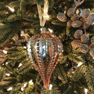 Gold glass Christmas ornaments set of 12